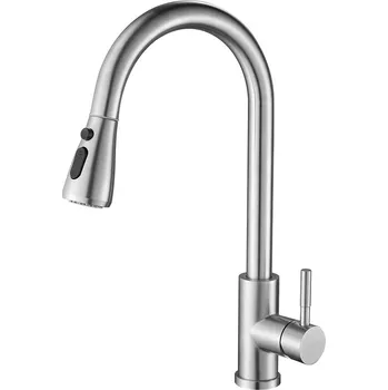 Sapho MIKELA stojánková dřezová baterie s výsuvnou sprškou, nikl - 1106-30NK