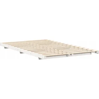 Postel Dřevěná manželská postel VidaXL 135x190 cm bílá