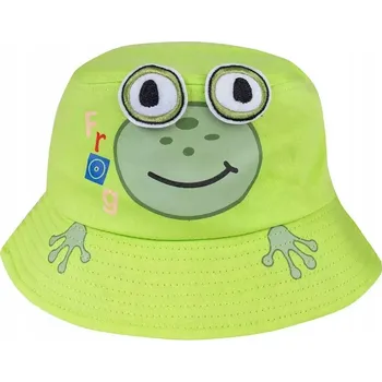 Čepice Dětský klobouk čepice BUCKET HAT žabka (Zelená)