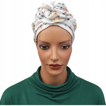 Dámské oblečení Klasický turban s růží MUSSA 461 z bavlněného mušelínu – pohodlí a styl