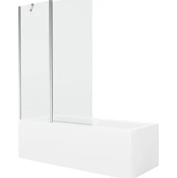 MEXEN/S - Cubik obdélníková vana 170 x 70 cm s panelem + vanová zástěna 120, transparent, chrom 550317070X9412110100