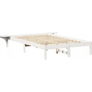 Postel Rámeček postele Bílý 140 x 190 cm Masivní borovicové dřevo
