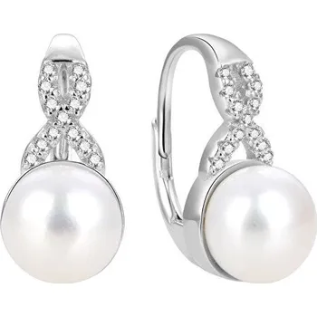 Náušnice Okouzlující stříbrné náušnice Beneto s pravými perlami AGUC870 PL