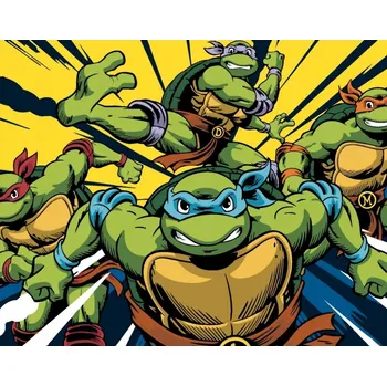 MALOVÁNÍ PODLE ČÍSEL Obrázky k malování - Želvy Ninja 50x40 cm