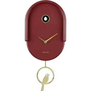 Hodiny Nástěnné hodiny s kukačkou Karlsson Tweet 42 cm KA6069RD burgundské 83X
