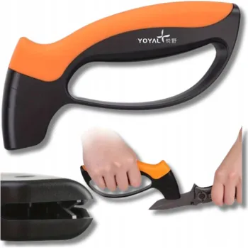 Brousek ruční na nože a zahradní nářadí, černo-oranžové