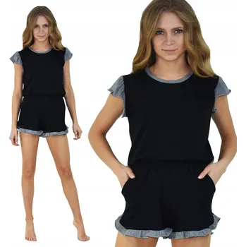 Dámské pyžamo Born2rest dámské pyžamo bavlna černé barvy, velikost S