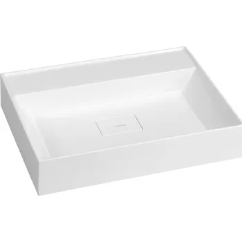 Umyvadlo Sapho GODIVA umyvadlo, litý mramor, 58x44cm, bez otvoru, bílá - GU058-0