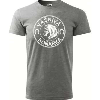 Pánské tričko Sablio Tričko s potiskem Vášnivá koňařka - šedé S