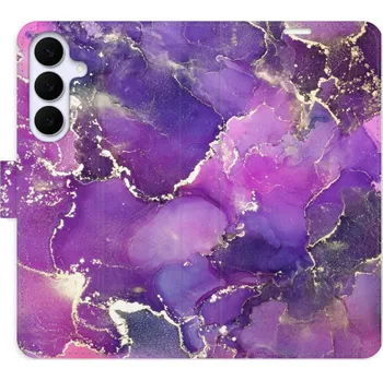 Pouzdro na mobilní telefon Flipové pouzdro iSaprio - Purple Marble - Samsung Galaxy S25 FE