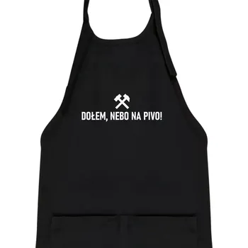 Kuchyňská zástěra DOŁEM, NEBO NA PIVO!﻿ - Dětská zástěra na vaření - Univerzální velikost ( Černá )