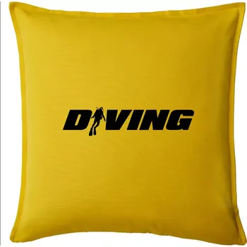 Polštář Diving nápis potápěč - Polštář 50x50 - 50x50 - Pouze potah ( Žlutá )