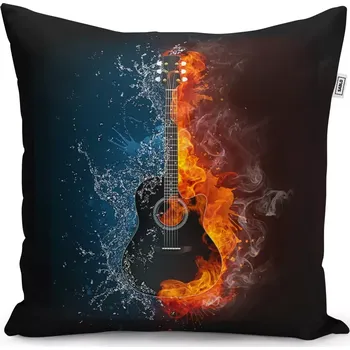 Polštář Sablio Polštář Ohnivá kytara - 40x40 cm