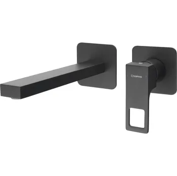 Vodovodní baterie Sapho FORATA podomítková umyvadlová baterie, délka hubice 21,5cm, černá mat - FT118/15