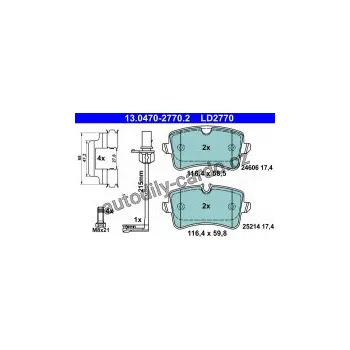 Brzdová destička Sada brzdových destiček ATE Ceramic 13.0470-2770 (AT LD2770)