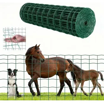 Plot Farmářský plot VEVOR, 1 x 20 m, oka 4 x 4 palce, pozinkovaný ocelový drát o síle 2,1 mm pro skot, prasata a ovce, odolný plot pro hospodářská zvířata s vinylovým povlakem pro ohrady, drát do klecí, zahradní ploty, zelený