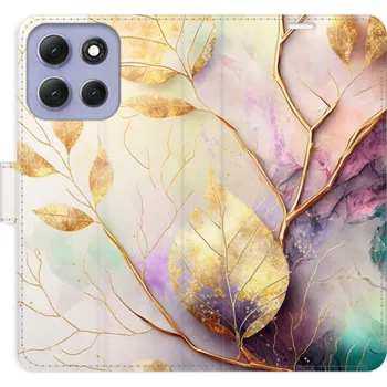 Pouzdro na mobilní telefon Flipové pouzdro iSaprio - Gold Leaves 02 - Motorola Moto G86 5G