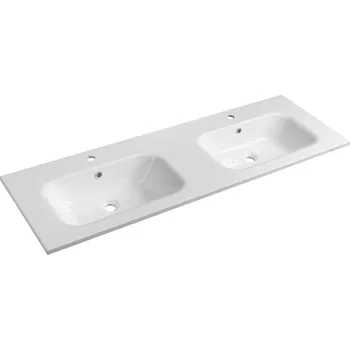 Sapho SIDRA dvojumyvadlo, litý mramor, 141x46cm, bílá - SD141