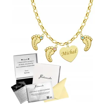 Náhrdelník Pozlacený Náhrdelník Srdce Stopy Jméno Dítěte