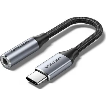Datové redukce Vention USB-C Male to 3.5MM Earphone Jack with DAC Adapter 0.1M Gray Aluminum Alloy Type