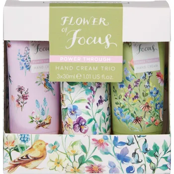 Kosmetická sada Heathcote & Ivory Flower of Focus Power Through Hand Cream Trio