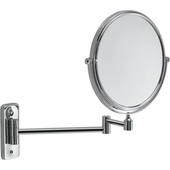 Zrcadlo Gedy GAIA kosmetické zrcátko závěsné, Ø 180mm, oboustranné, chrom - CO202413