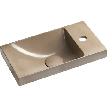 Umyvadlo Sapho AGOS betonové umývátko 40x22cm, levé/pravé, písková pololesk - AS40014