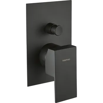 Vodovodní baterie Sapho SPECTRE podomítková sprchová baterie, 2 výstupy, černá mat - 1102-42B