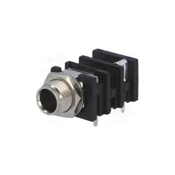 Elektrická zásuvka Zásuvka Jack 6,35mm zásuvka mono s dvojitým vypínačem THT