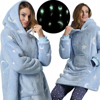 Dámská mikina Rozkošná modrá s kapucí Milana Mikinová Deka ve tmě, velikost L/XL