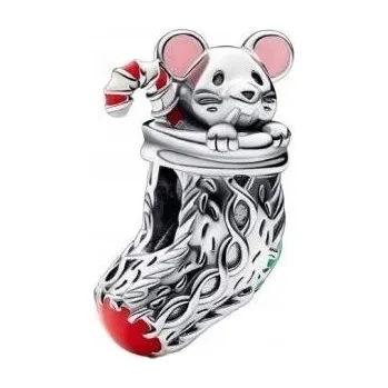 Přívěsek Přívěsek Vánoční myška a ponožka stříbro 925