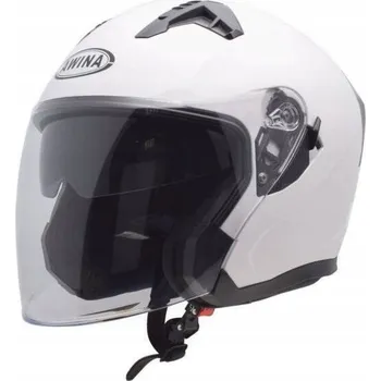 Helma na motorku Otevřená helma Awina typ JK528 bílá s clonou, homologace ECE 22R06