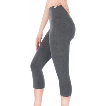 Dámské 3/4 legíny rybářky bavlněné s vysokým pasem grafitové XXL