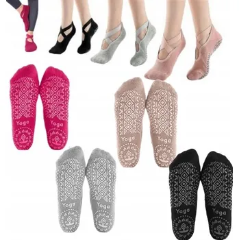 Dámské ponožky Dámské taneční PONOŽKY na jógu PONOŽKY pilates, černé, 3 páry