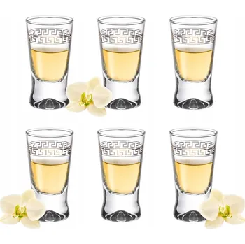 Sklenice Sklenice na vodku Glasmark s řeckým motivem, bezbarvé, žluté 25ml 6 ks