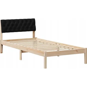 Postel Rám postele hnědo-černý 90 x 190 cm Masivní borovicové dřevo