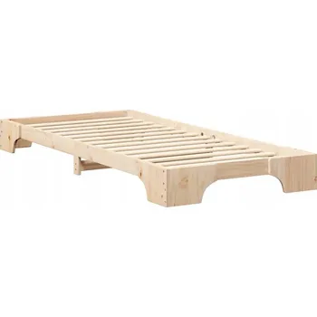 Postel Jednolůžková dřevěná postel VidaXL 80x210 cm, odstíny hnědé