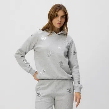 Dámská mikina Reserved - Mikina s vánočním motivem - tmavě šedá - 719GA-90M - 719GA-90M-XL