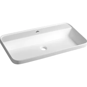 Umyvadlo Sapho BRAHEA umyvadlo zápustné, Rockstone, 75x39 cm, bílá mat - BE775