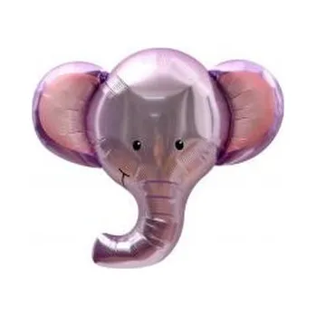 Balónek Balon foliowy Słoń fioletowy głowa 67x58cm