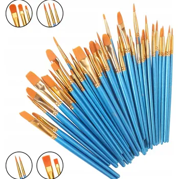 Kosmetický štětec 50 Ks MALÍŘSKÉ ŠTĚTCE PROFESIONÁLNÍ UMĚLECKÉ PRECIZNÍ SADA ŠTĚTCŮ