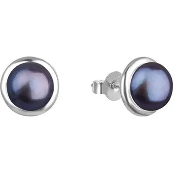 Náušnice Elegantní stříbrné náušnice s tmavými perlami AGUP2686P Beneto