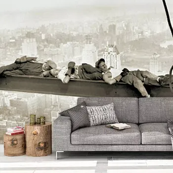 Tapeta Sablio Tapeta Ležící zedníci na traverze - 125x75 cm