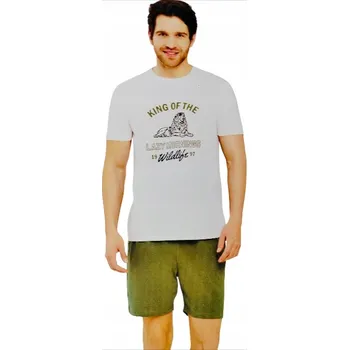 CLEVE pánské pyžamo, krátké BAVLNA, tričko + kraťasy L