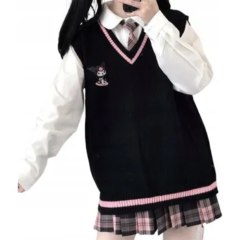 Dámský svetr Dámský Svetr Vesta ve stylu školačky s motivem ANIME Kuromi - S