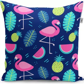 Polštář Sablio Polštář Růžoví plameňáci - 40x40 cm