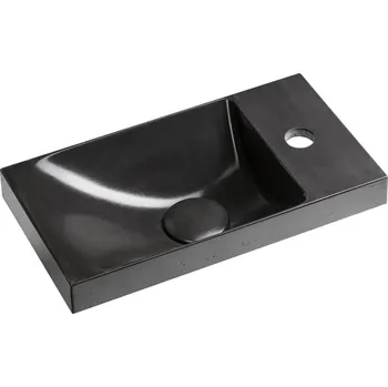 Umyvadlo Sapho AGOS betonové umývátko 40x22cm, levé/pravé, antracit pololesk - AS40016