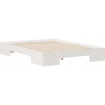 Postel Rám postele Bílá 120 x 200 cm Masivní borovicové dřevo
