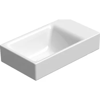 Umyvadlo GSI NUBES keramické umývátko 40x23cm, bez otvoru, pravé/levé, bílá ExtraGlaze - 9636011