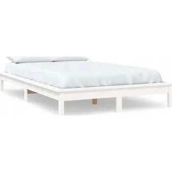 Postel Rám postele, bílý, 120 x 200 cm, masivní borovicové dřevo